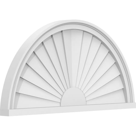 Ekena Millwork Half Round Sunburst Architectural Grade PVC Pediment, 30"W x 15"H x 2"P PEDPS030X150HRO01
